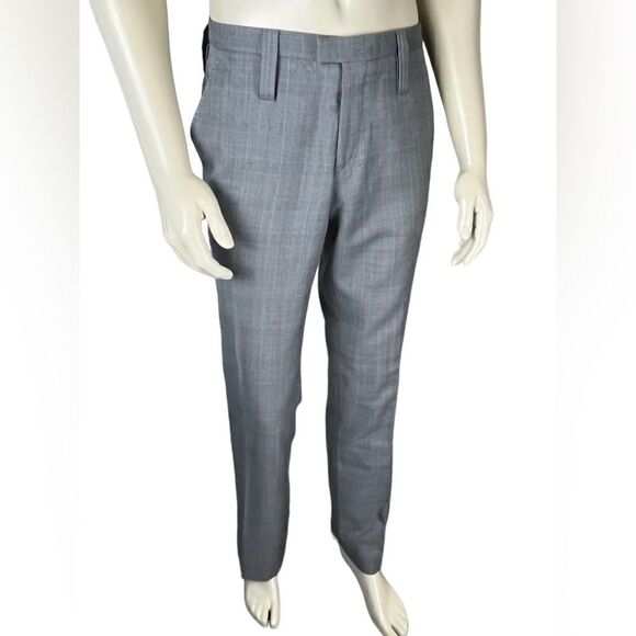 J. Lindeberg F/F Dress Pants in Subtle Gray/Lt Blue/Blk/Tan Plaid Like New Sz 50 - Picture 7 of 12